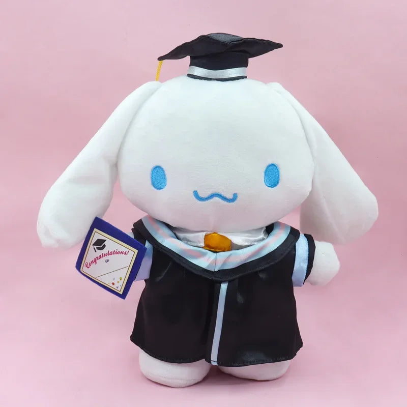 Kawaii Sanrio Anime Plush Cinnamoroll My Melody Kuromi Hello Kitty Graduation Plushie Doll Kawaii Soft Stuffed Animal Girls Gift