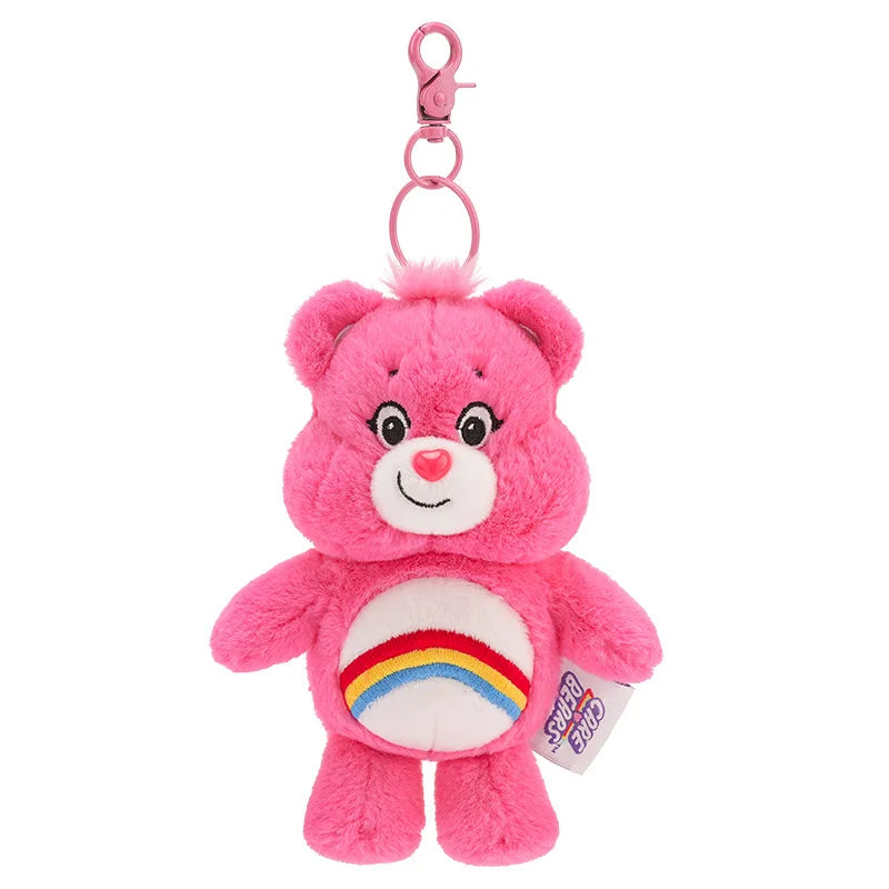 Sanrio Plush Kawaii Carebears Rainbown Bear Plush Anime Hobby Toy Keychain Bag Pendant with Sound Dolls Christmas Birthday Gifts