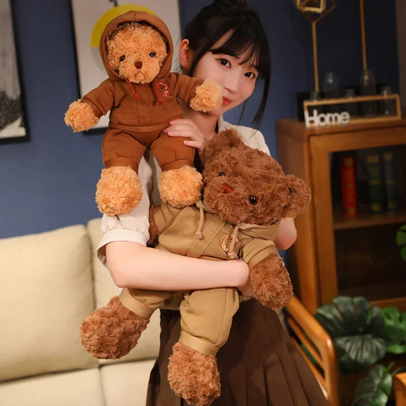 New Arrive 38/50CM Lovely Bear Plush Toy Stuffed Soft Animal with Clothes Kawaii Doll for Kid Baby Children Valentine Gift