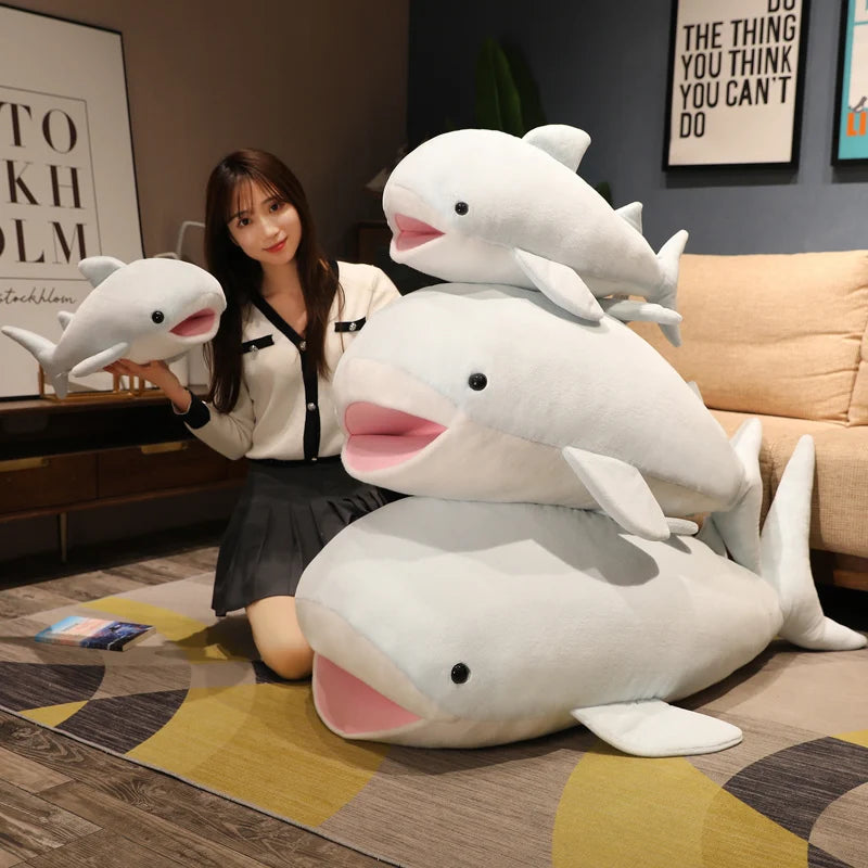 55-120cm Giant Killer Whale Plush Doll Pillow Soft Orcinus orca Black White Whale Fish Plush Toy Stuffed Shark Baby Toys Gift