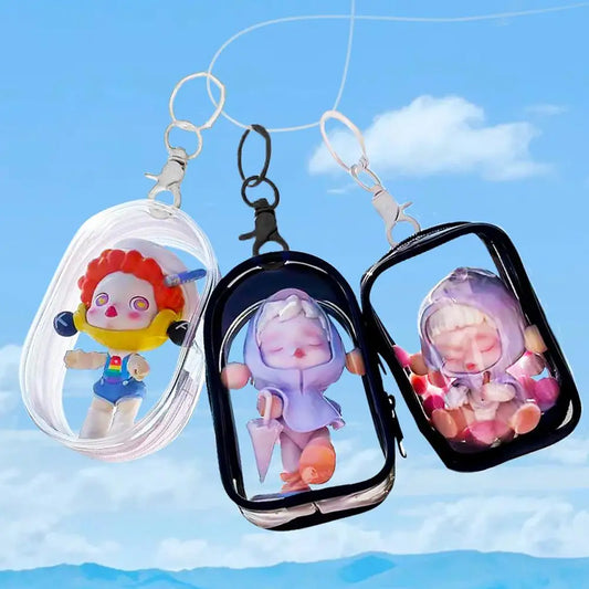 1pcs Transparent Mystery Box Keychain Bag Storage Case Organizer Box Storage Pouch Jewelry Wallet Thicken Toy Doll Gifts Bag