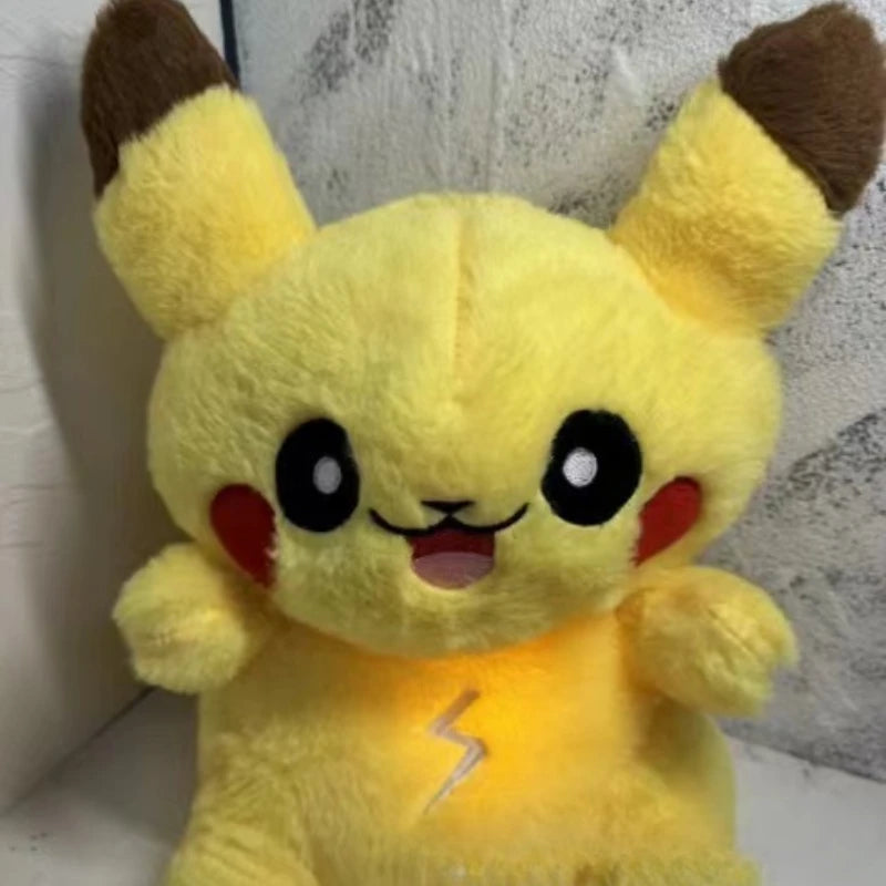 Pokemon Pikachu Plush Doll Breath Child Peluche Kawaii Soothes Toy Anime Baby Music Light Sleep Toys Model Boys Girls Xmas Gifts