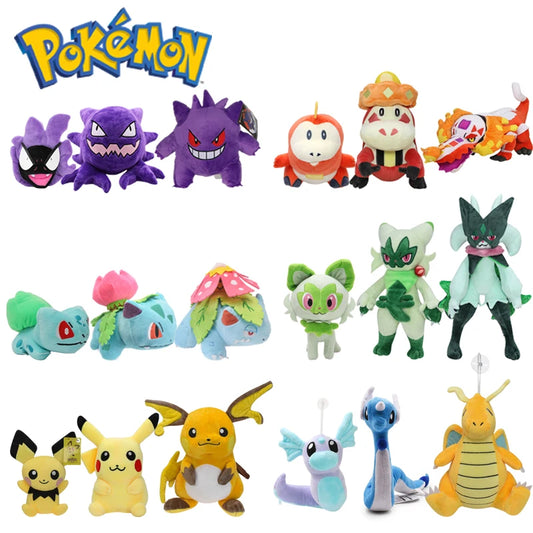 Pekomon Plush Toy Skeledirge Bulbasaur Charmander Gastly Fuecoco Stuffed Sprigatito Dratini Pikachu Peluche Doll Birthday Gifts