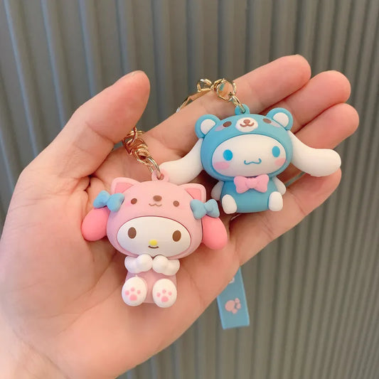 Sanrio Anime Cartoon Keychain School Bag Charm Pendant - Plushy Mart