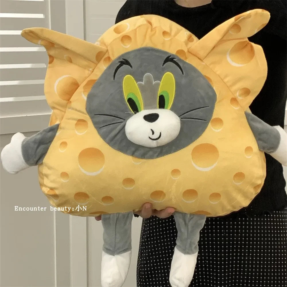 Cute Cheese Tom and Jerry Plush Back Cushion Throw Pillow Stuffed Anime Very Soft Cat Mouse Plushies Sofa Bed Cuddly Pillow Gift