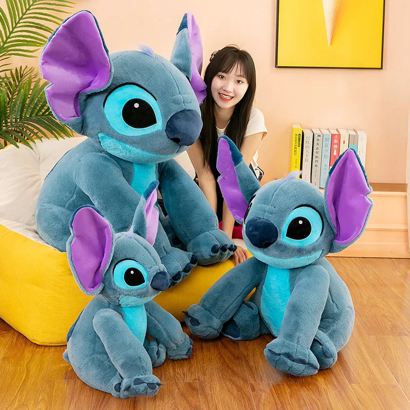 45/60cm Disney Stitch Plush Toy Doll Anime Stitch Sitting Stitch Cartoon Stuffed Doll Children's Comforting Pillow Kids Gifts