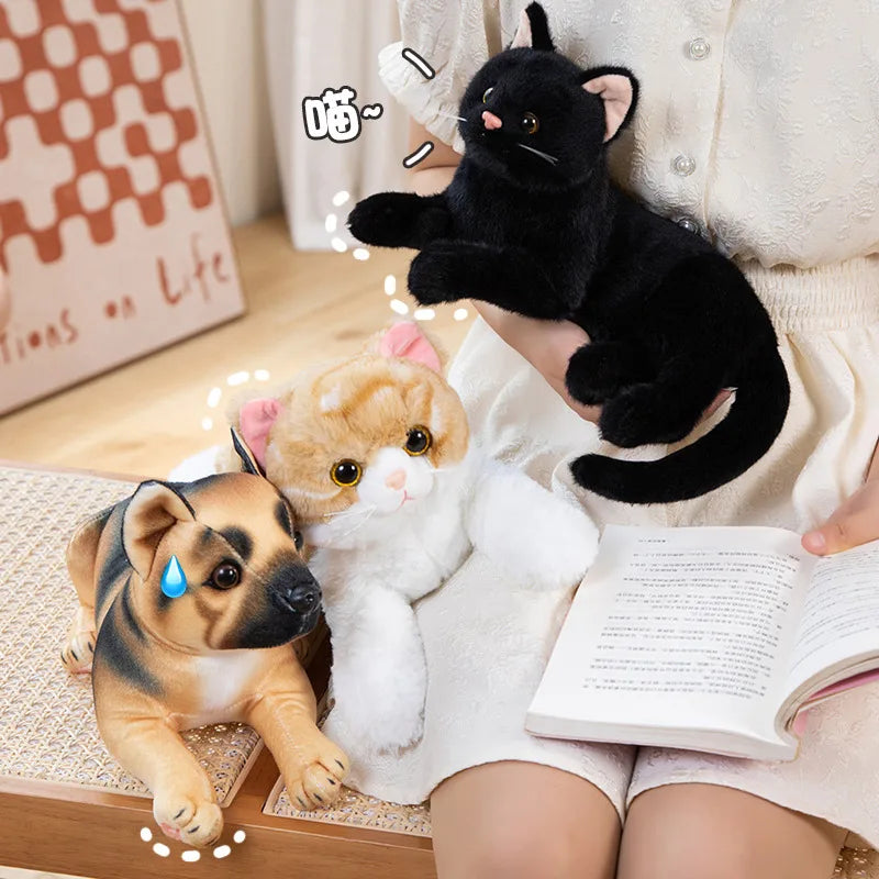 Stuffed Lifelike Cats&Dog Plush Toy simulation Shorthair Kawaii Cat Doll Pet Toys Home Decor Gift For Girls Birthday