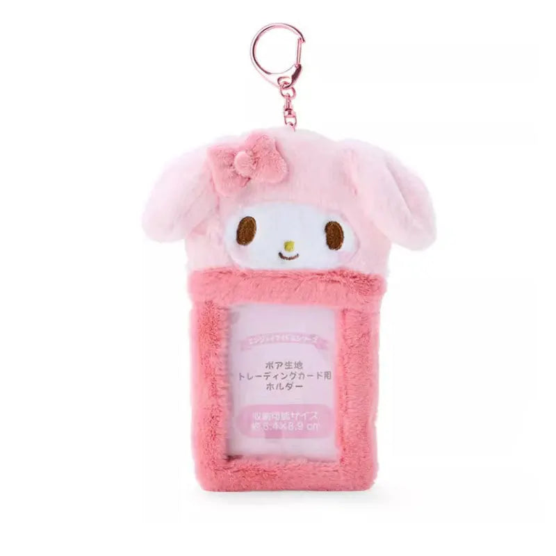 kawaii Sanrio Plush ID Card Set Sanrio Kawaii Hello Kitty Kuromi Idol Photo Keychain Bus Student ID Card Holder Card Cover