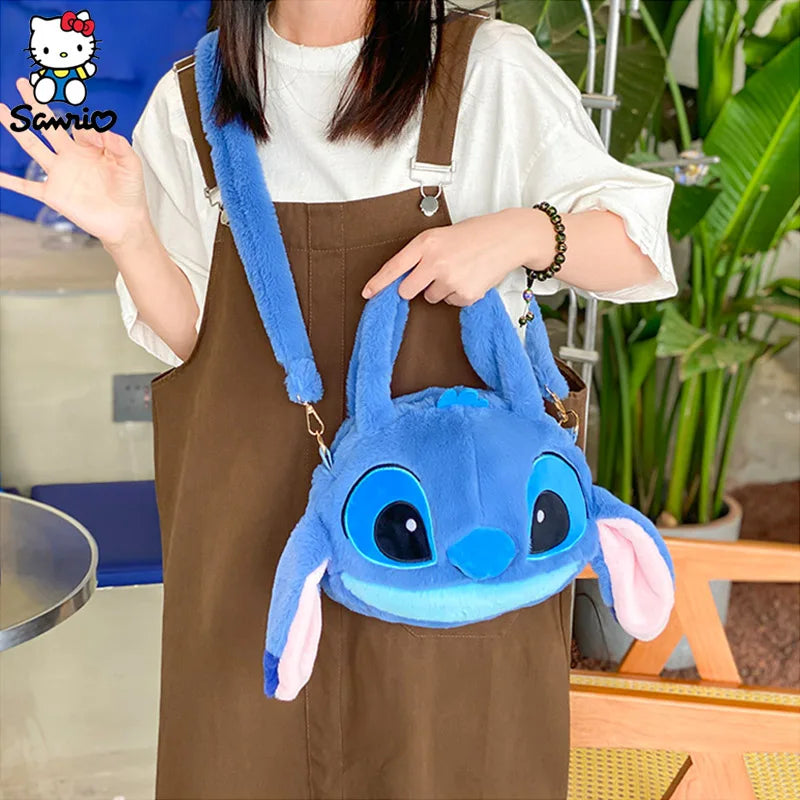 Disney Stitch Shoulder Bag Cartoon  Lilo & Stitch Plush Backpack Toys Plush Messenger Bag Girl Handbag Children Plushie Soft Bag