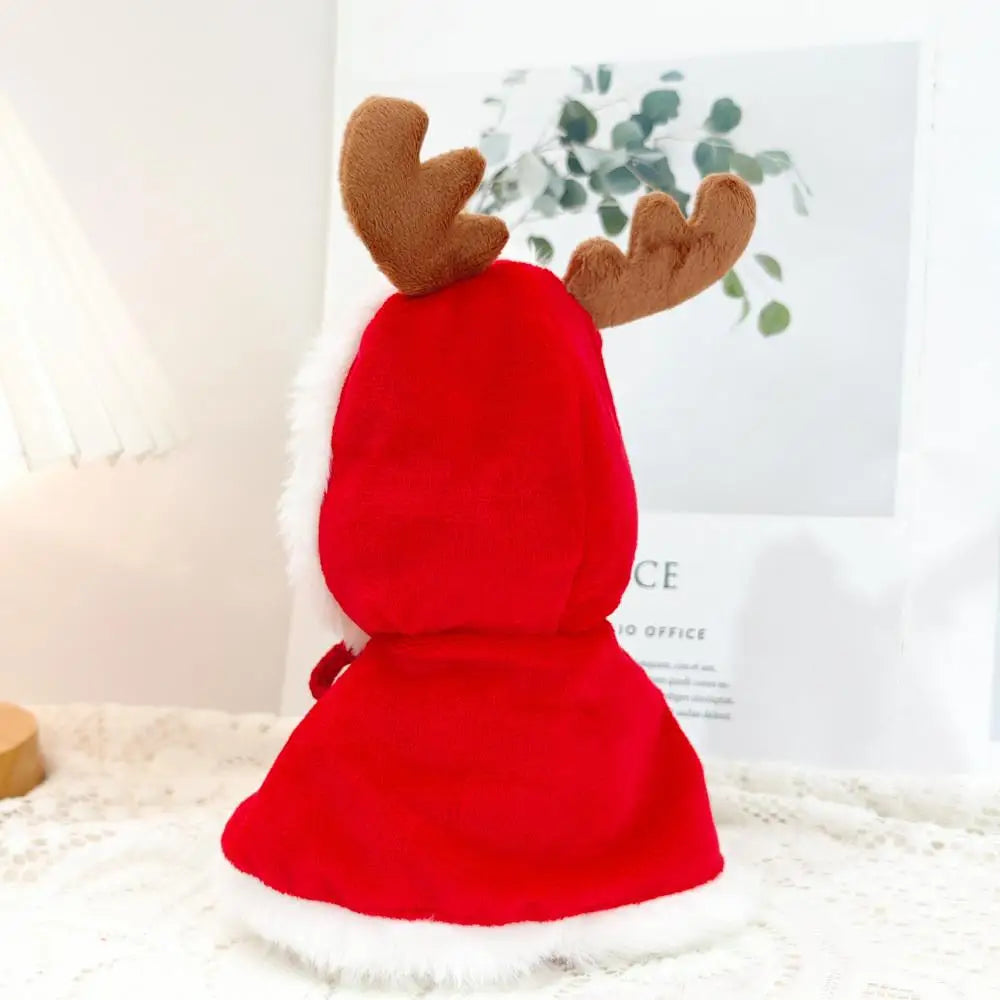 For labubu cloth Baby Clothes Pendant Labubu Christmas Winter Hooded Fawn Cloak Cute Decoration Little Clothes