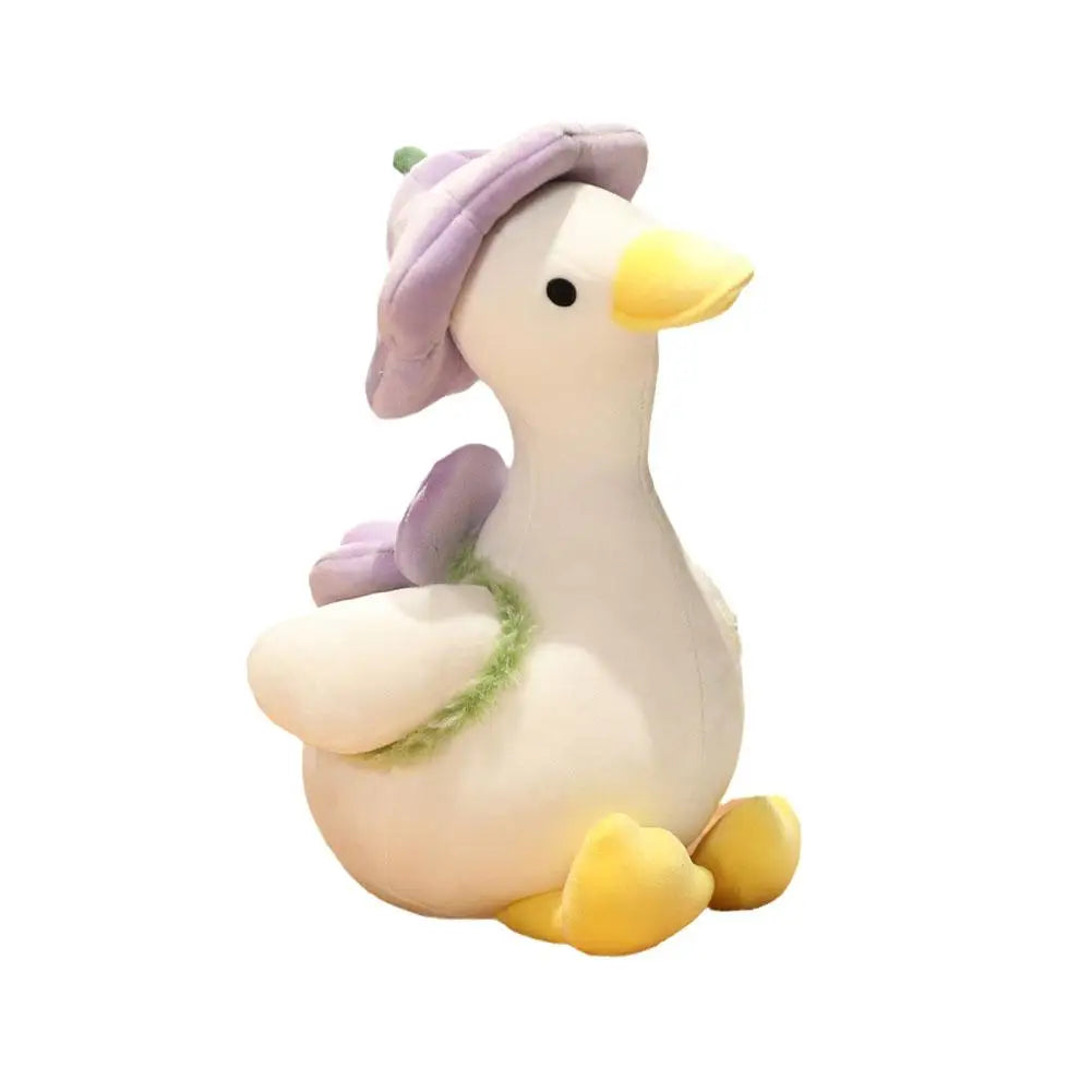 35/40cm Plush Small Yellow Duck Hat Flower Stuffed Backpack Cartoon Dolls Soft Plush Ornament Animal Car Toys Pendant T2i8