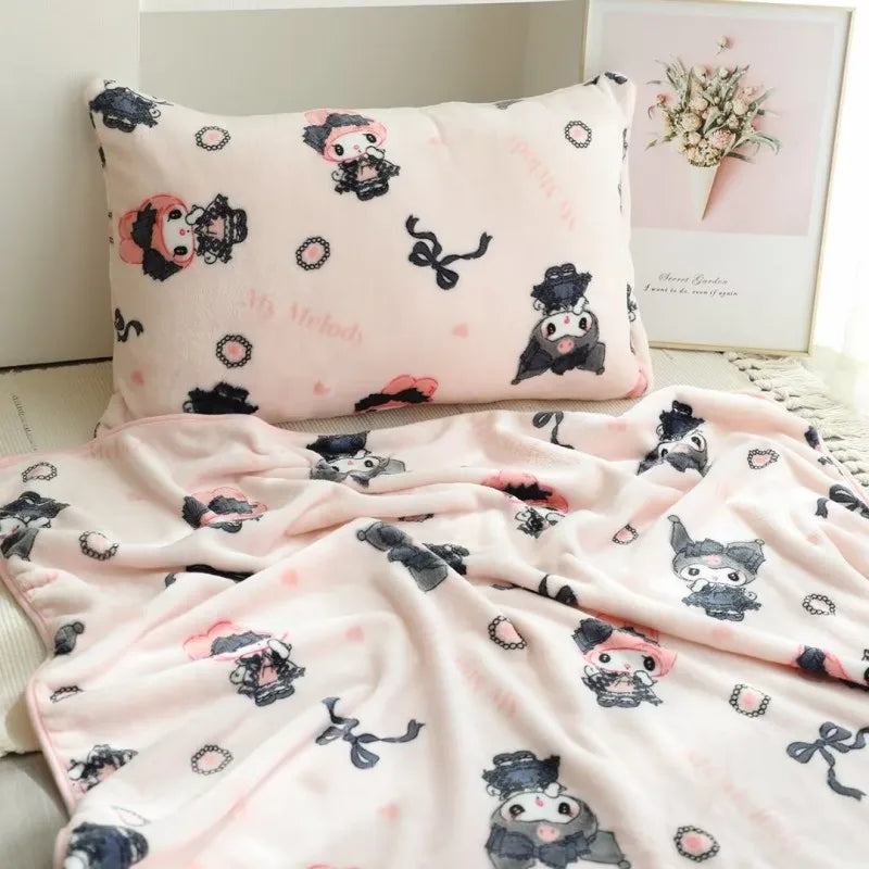 Lovely Sanrio Series Plush Blanket Kuromi My Melody Plush Blanket Soft And Comfortable Air Conditioning Blanket Gifts For Girls