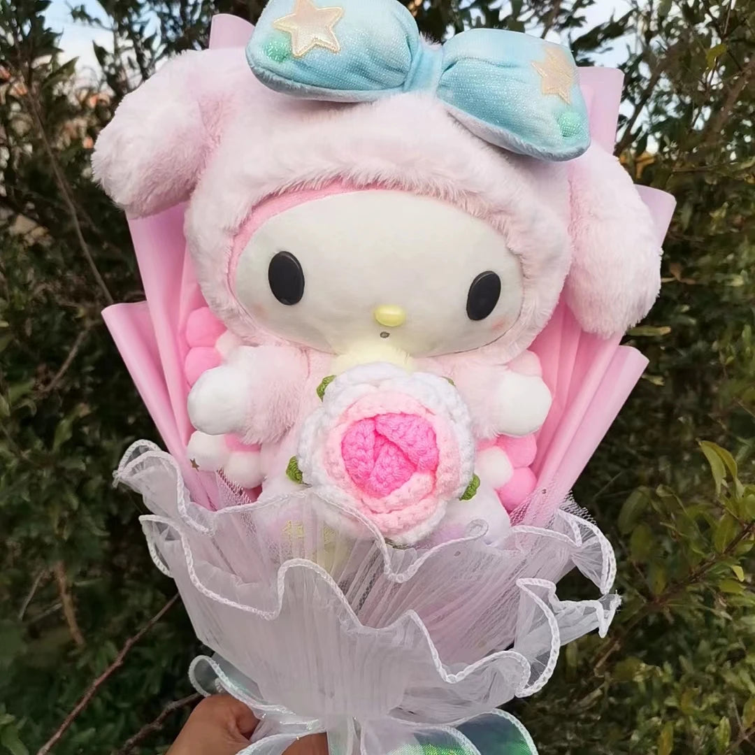 Kuromi My Melody Hello Kitty Cinnamoroll Sanrioed Anime Doll Toy  Plush Bouquet Valentine's Day Christmas Graduation Holiday Gif