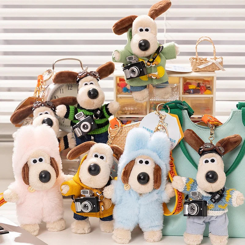 miniso Gromit Plush Doll Wallace Toy Cute Dogs Bag Pendant Key Chain Anime Puppy Stuffed Dolls Xmas Gift Can Change Clothes