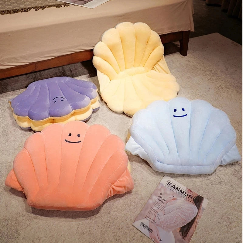 Cartoon Cute Shell Shaped Plush Cushion Toys Stuffed Sofa Pillow Soft Floor Mat Seat Chair Cushion Kids Lovers Birthday Gift