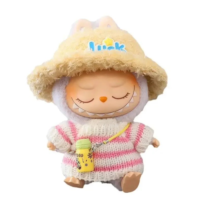 For 17cm labubu/Crybaby cloth doll accessories winter sweater outfit Hoodies Doll Clothes for labubu DIY