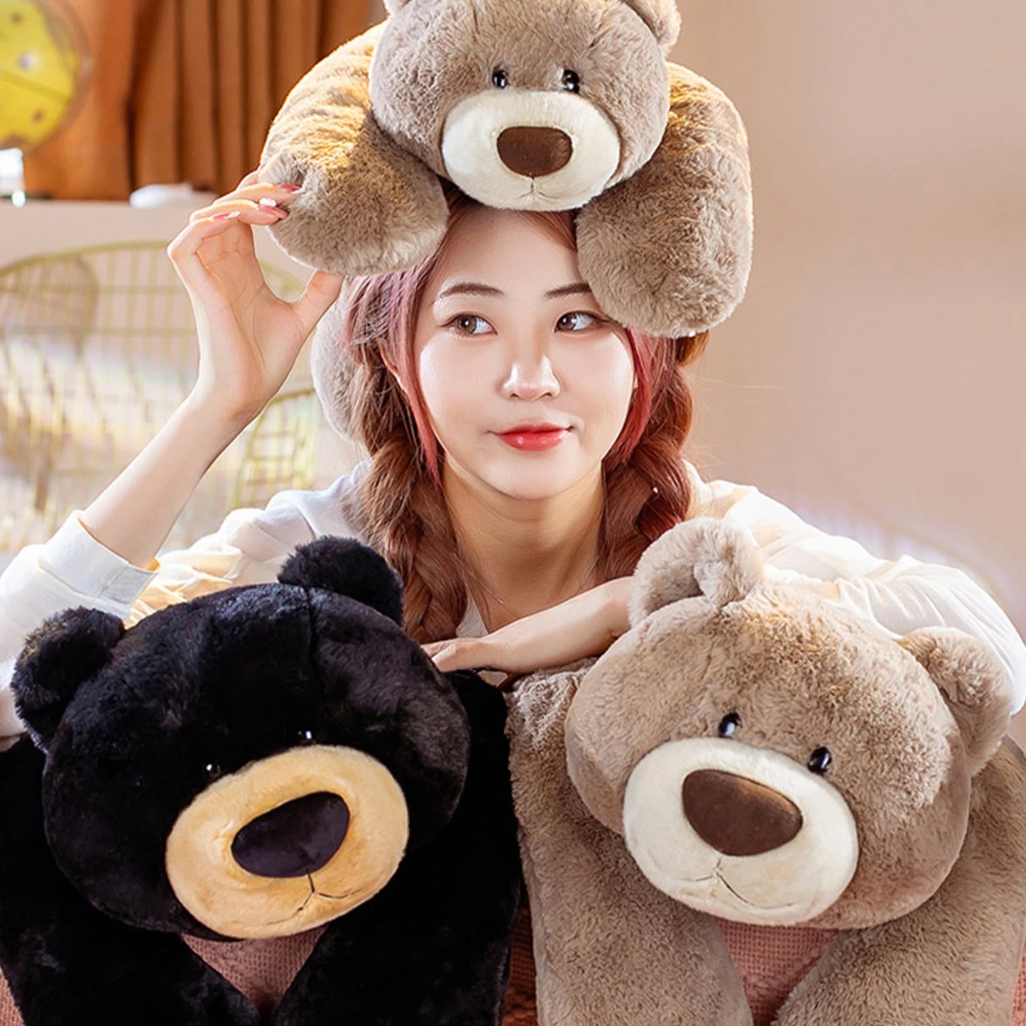 Weighted Stuffed Animal Plushie Cute Pillow Stuffed Animals Tummy Plush Toy Soft Pillow For Kids Hug Bear Doll