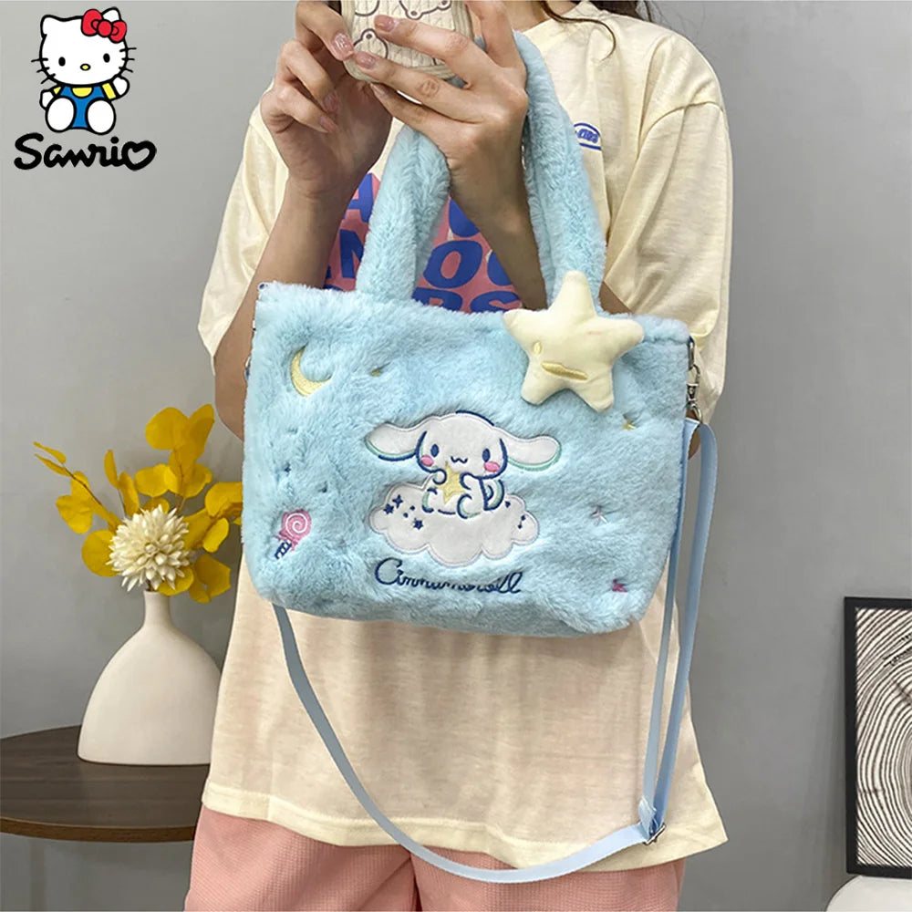 Sanrio Kawaii Plush Bag - Cinnamoroll Crossbody Kuromi Shoulder Y2K Hello Kitty Handbag