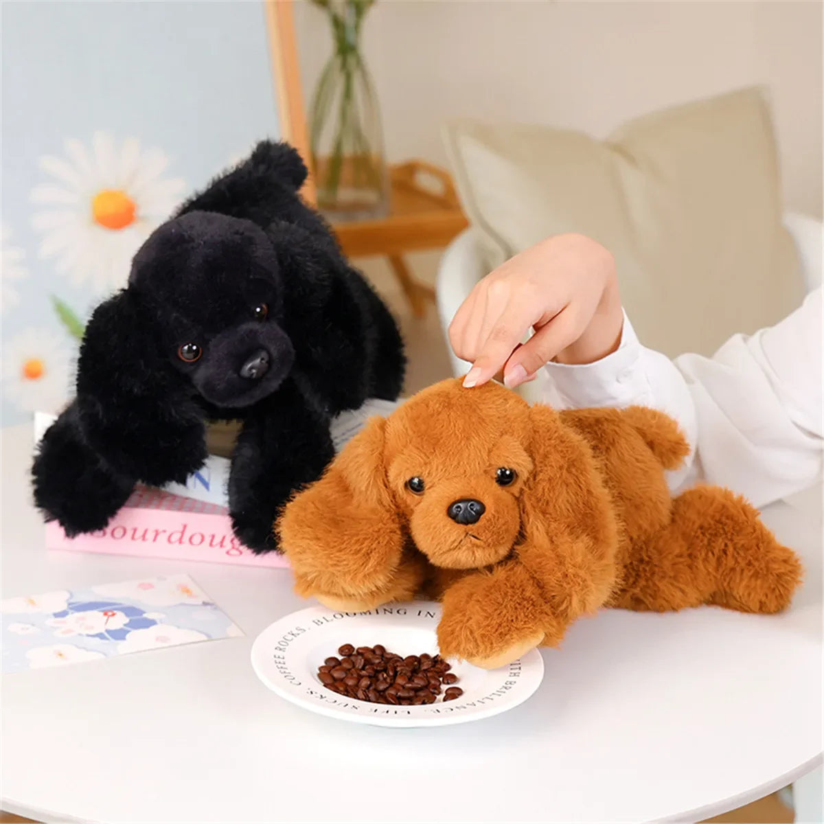 30cm Creative Realistic  Dog Lucky Simulation Dog Poodle Plush Toys Handmade Realistic Figure Toy Plush Stuffed Animals