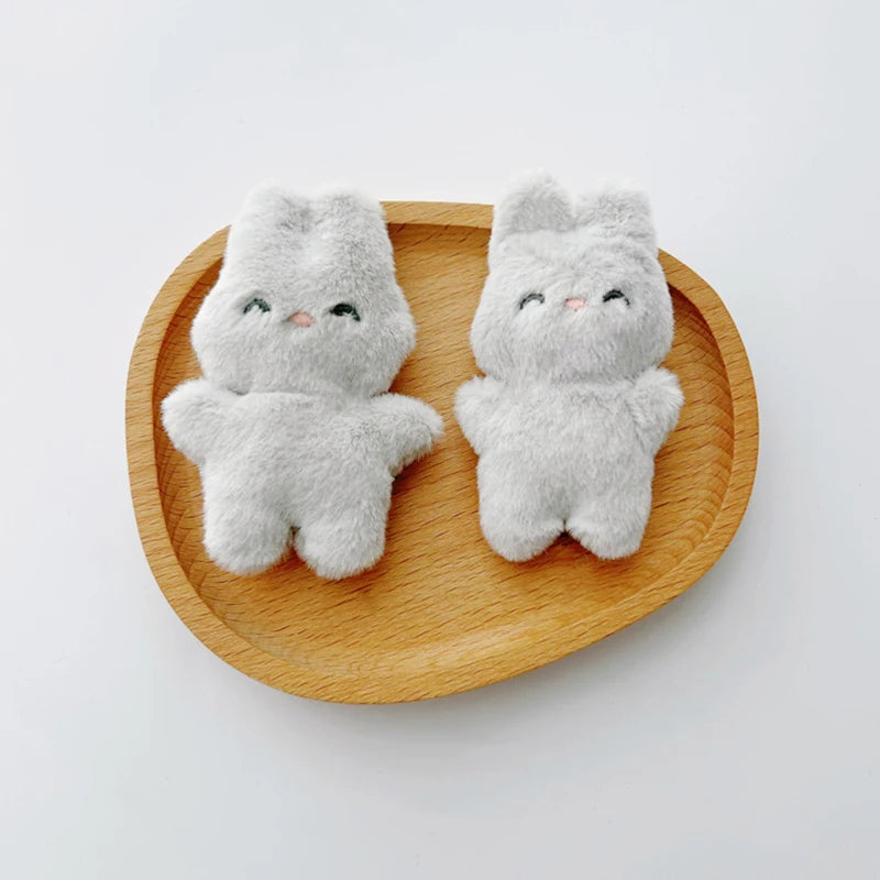 Cartoon Plush Bunny Brooches Fluffy Rabbit Brooch Pin Cute Doll Backpack Decorations Girls Children Jewelry Accessories