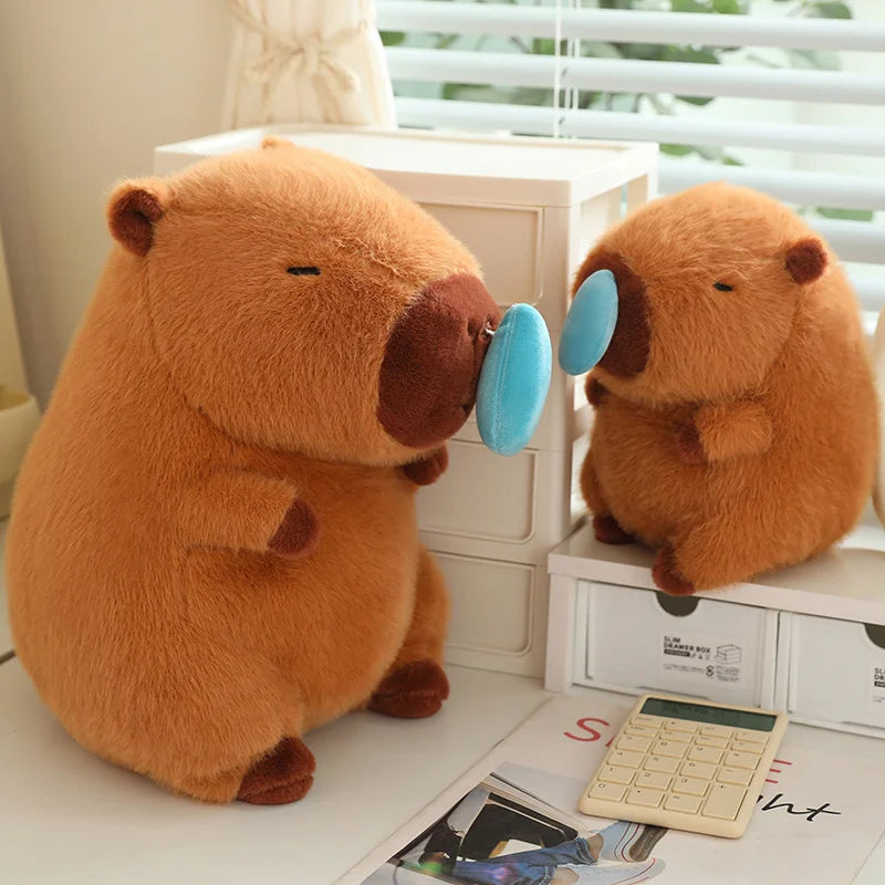 22/33cm Cute Snotty Capybara Plush Toy Simulation Animals with Stretchable Nasal Mucus Capibara Fluffty Doll Birthday Gifts