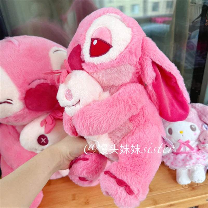 Cute Pink Stitch and Scrump Plush Toy Lovely Wink Stitch Plushies Stuffed Anime Cuddly Doll Birthday Gifts Big Size