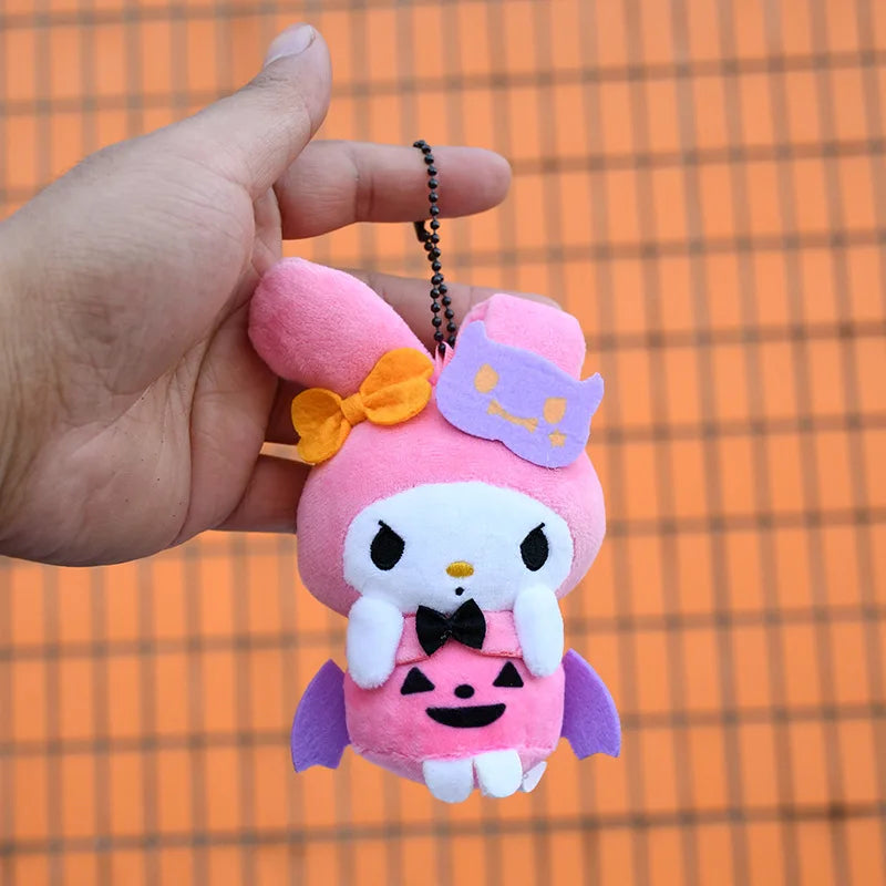 Sanrio Cartoon Anime Halloween Kuromi Cinnamoroll Mymelody Pachacco Backpack Keychain Pendant Plush Toy Doll Gift for Girls