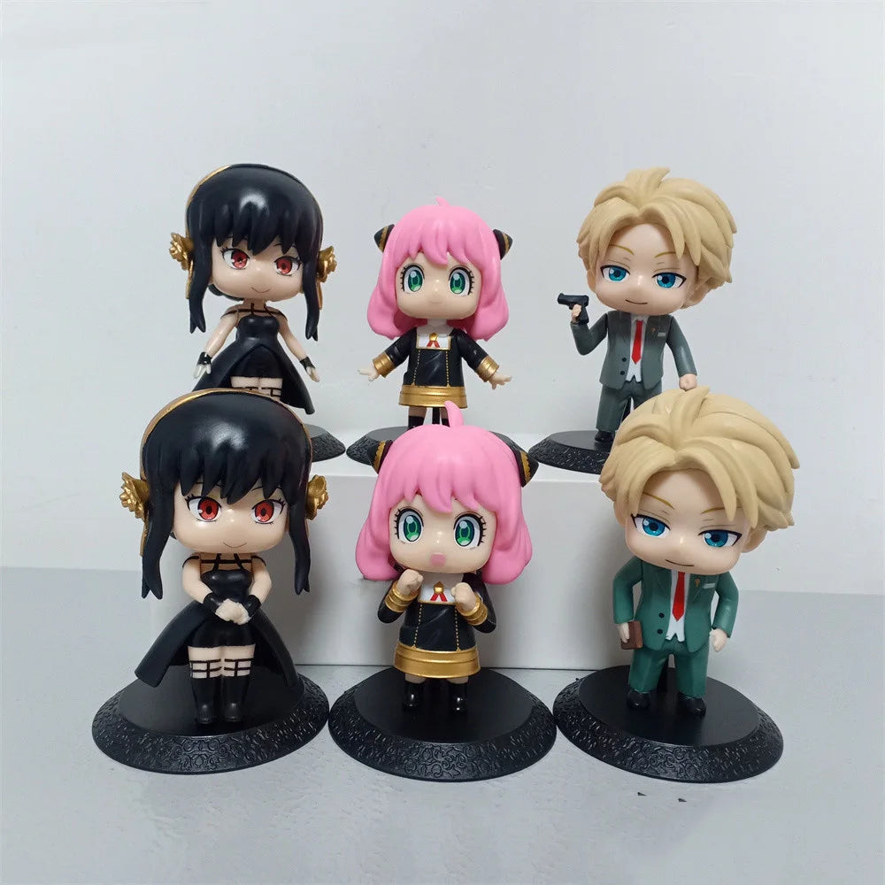 6Pcs SPY x FAMILY Anime Figures Anya Forger Loid Forger Yor Forger SPY FAMILY Pvc Action Figure Model Toys Doll Collection Toy