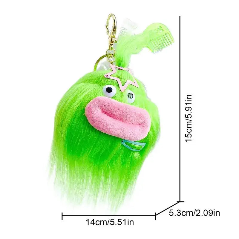 Ugly Cute Keychain Cartoon Pendant Keyring Long Hair Doll Cartoon Bag Pendant Keyring Cute Doll Keyholder For Women Teenagers