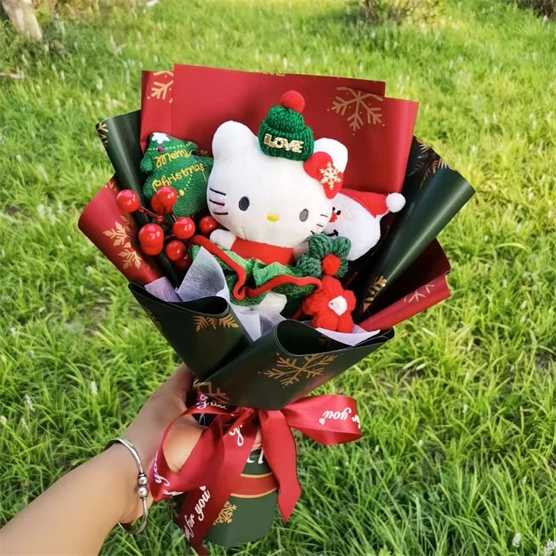 Christma Hello Kitty Plush Toys Bouquet  Kawaii Stuffed Children Plushies Home Decoration Valentine's Day Christmas Birthday Gif