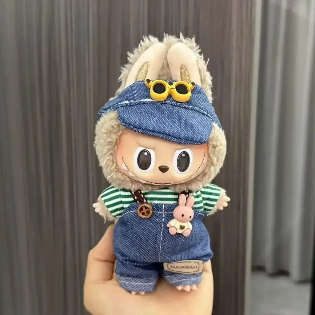 Mini Doll'S Clothes Outfit Accessories For 15-17cm Labubu Idol V1 V2 Retro Style Hat Set Artistic Style Small Painter's Clothing