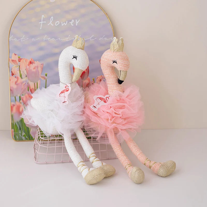 40CM Beautiful Crown Flamingo Plush Toys Romantic Elfereture Stuffed Animal Doll For Lover Festival Wedding Gift