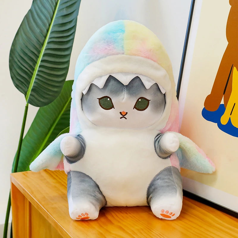 Fun Transformed Cat Doll Plush Toy Cute Gift for Girls and Children Transformed Doll Shark Cat 25cm