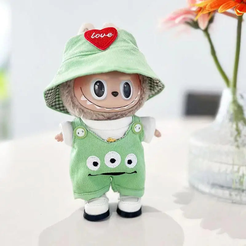 For 17cm Labubu out fit clothes Time to chill doll clothes for labubu II Doll cute clothes