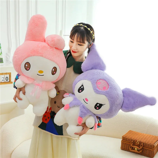 25/55cm Sanrio Kuromi My Melody Cute Series Kawaii Plush Animal Doll Cartoon Cute Plush Pillow Toy Birthday Gift Pillow