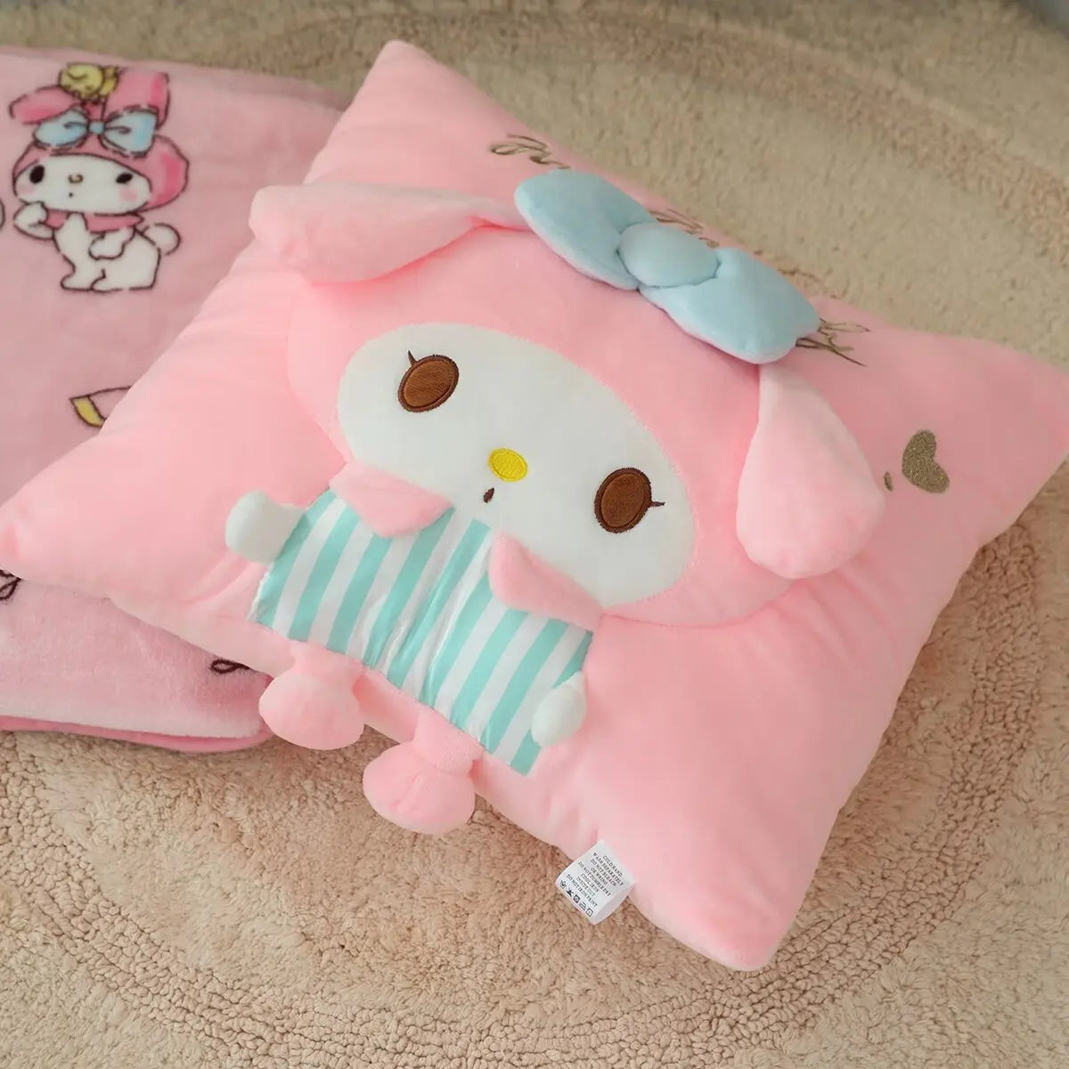 Lovely Sanrio Kuromi My Melody Hello Kitty Hangyodon Plush Pillow Melody Hello Kitty Pillow blanket Gifts For Girl