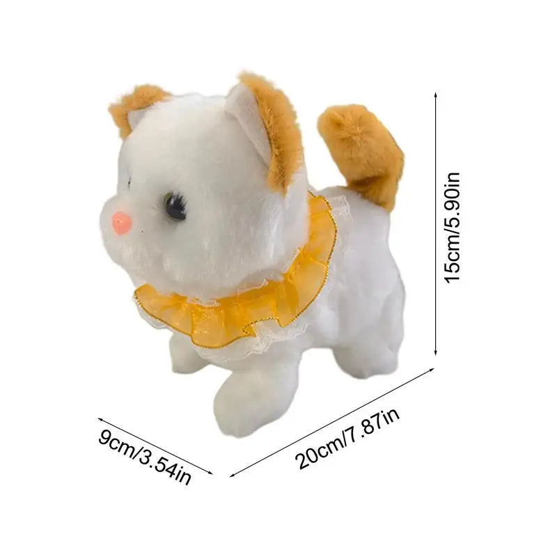 Tail Wagging Head Nodding Cat Toy Realistic Electronic Plush Toy Interactive Kitten Toy For Children Boys Girls