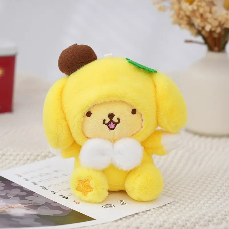 Sanrio Series Cute Plush Pompompurin Keychain Pendant Toy Cinnamoroll Hello Kitty Melody Figures Peluche Doll Kid Lovely Gifts