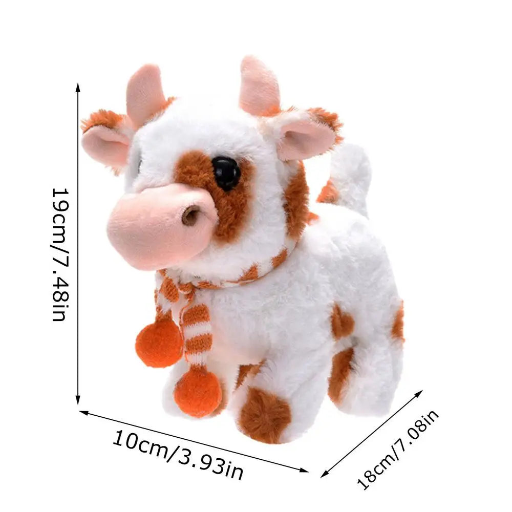 Toy Cows Electronic Pet Animal Plush Cow Battery Operated Cattle Toy With Sounds Learning And Educational Toy Interactive For