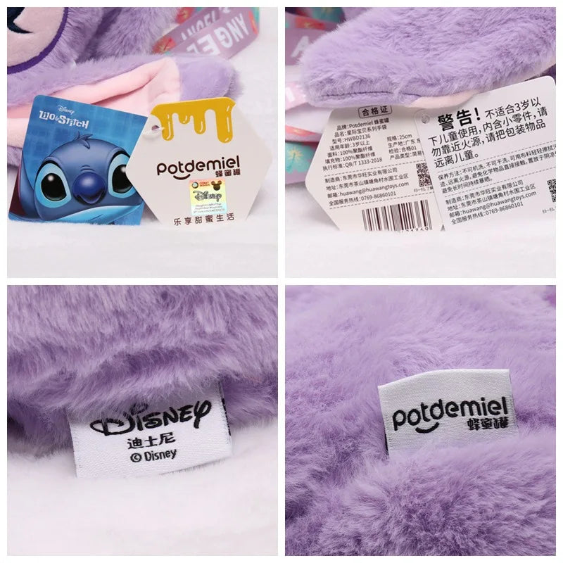 Disney Stitch Authentic Angie Doll Plush Toys New Purple Lavender Angie Milk Tea Cup Hair Doll Stitch Bags Backpacks Plush Toy