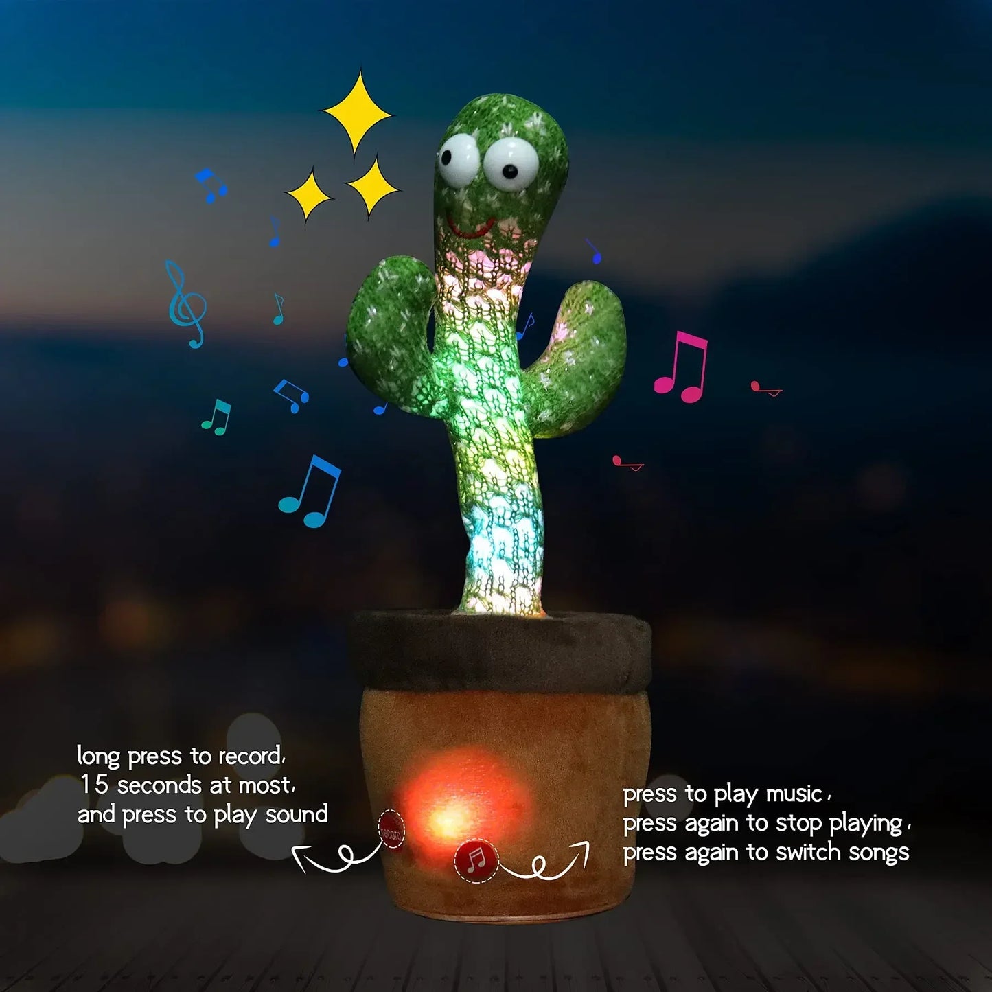 1pc Electronic Plush Toy Home Decoration for Children Xmas Gifts Dancing Talking Cactus Toys for Baby Boys and Girls