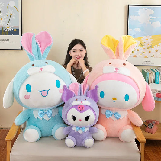 Giant Sanrio Kawali Kuromi Hello Kitty My Melody Cinnamoroll Pillow Plush Toys Anime Kid Doll Cartoon Collection Children's Gift