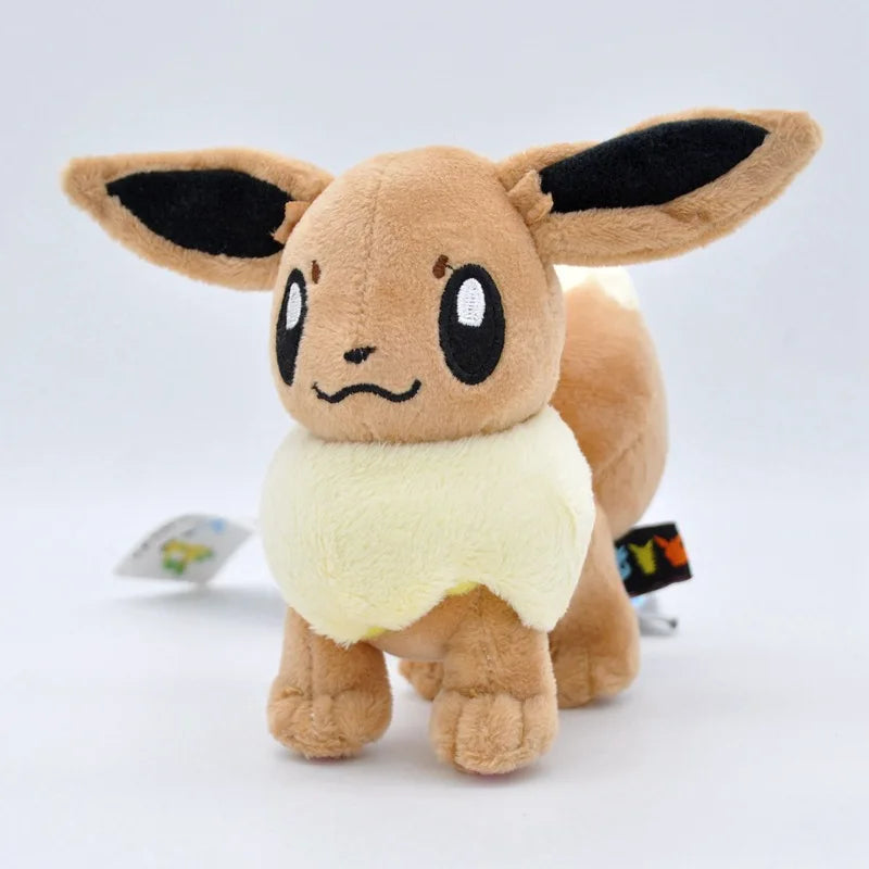 TAKARA TOMY Anime Cartoon Pokemon Eevee Pikachu Plush Toy Collection Evolution Set Stuffed Doll Christmas Birthday Gift