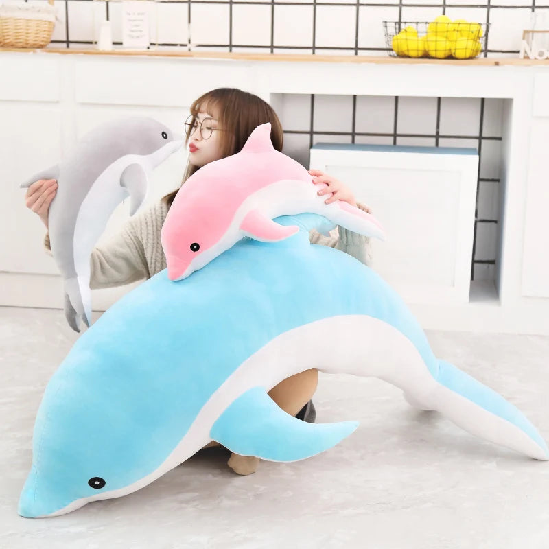 1pc 30/50CM kawaii Dolphin Plush Toys Lovely Stuffed Soft Animal Pillow Dolls for Children Girls Sleeping Cushion Gift