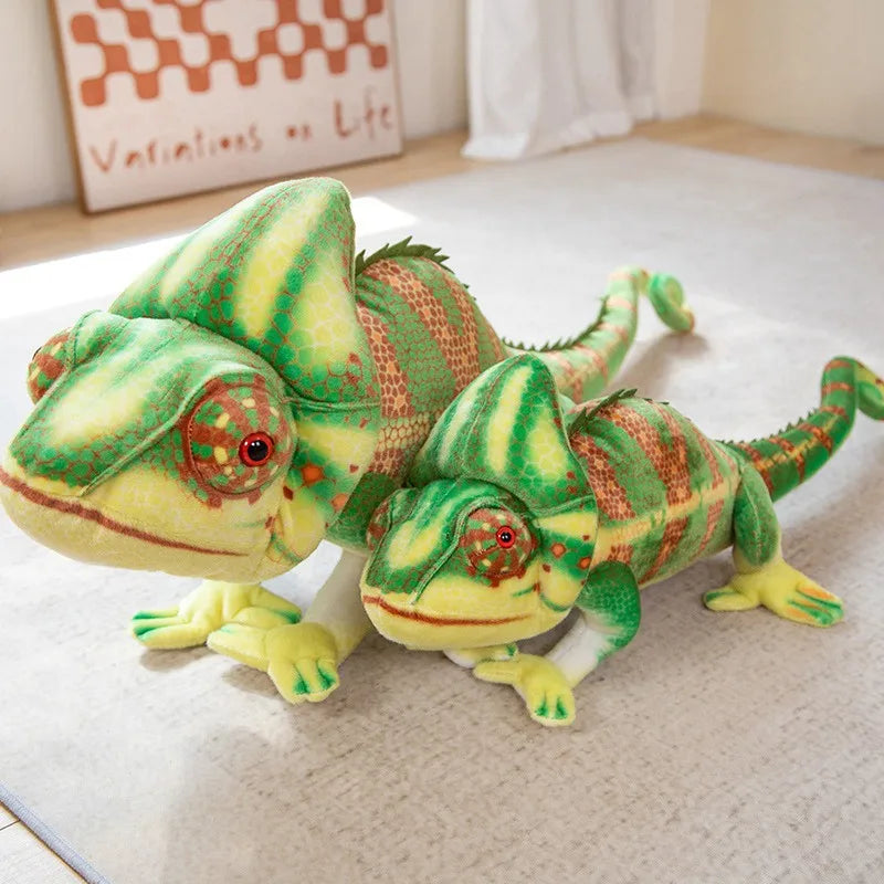 80CM/110CM Simulated Mane Lizard Doll Lifelike Chameleon Plush Toy Creative Boy Pillow Doll Birthday Gift Rag Doll