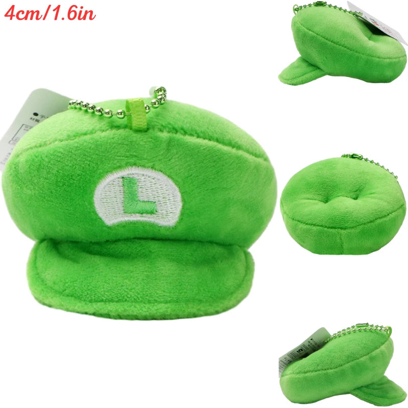 Kawaii Mario Bros Super Star Green Yoshi Mushroom Plush Keychain Cute Anime Triple Bananas Mario Luigi Hat Peluche Dolls Pendant