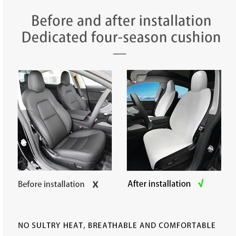 For Tesla Model 3 /Y High Quality Flannel Upholstered Seat Cover Snug Warm Cushion Car Modified Interior Decorate Accessories