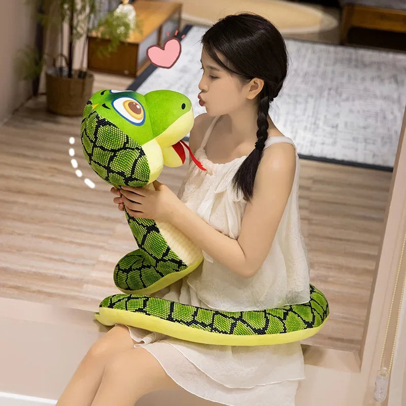 25/35/45cm Hot Sale Simulation Green Snake Plush Doll Reptile Funny Snake Holiday Birthday Gift Doll Home Decoration