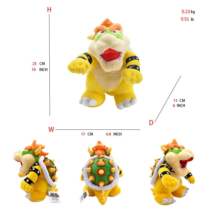 Bowser Mario Plush Toys Kawaii Stuffed Dolls Cartoon Cute Dolls Birthday Christmas Gift For Kids Friends Collection