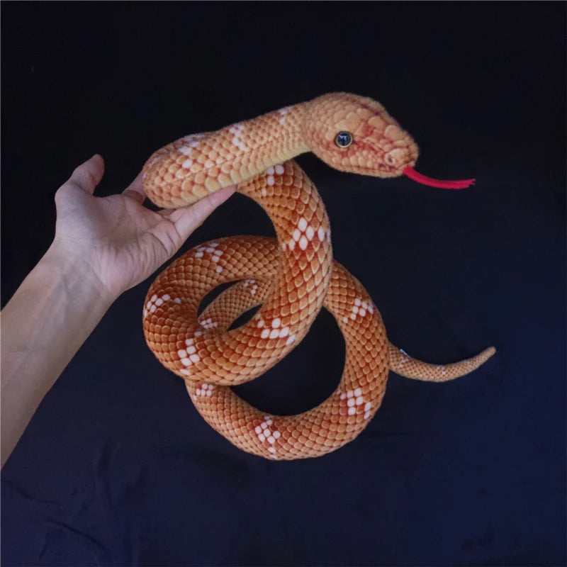 190/280cm Simulation Snakes Plush Toy Stuffed Animal Snake Plushie Long Large pythons Tricky Game Halloween Kids Boys Gift Decor